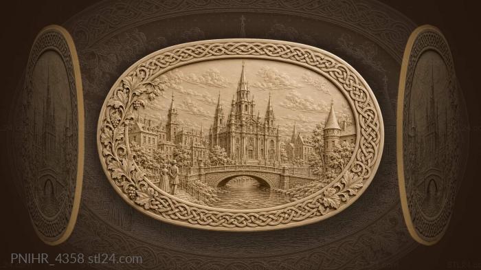 Tiered church above the little bridge 3d STL model