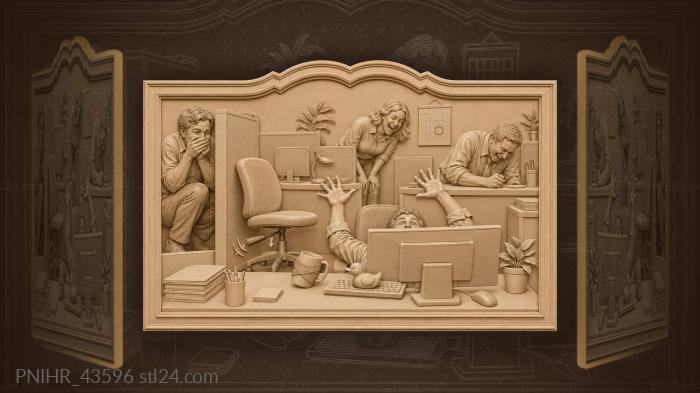 Lowered chair drops a man from view 3d STL model