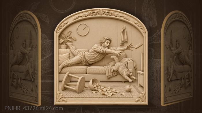 Goalkeeper dive escaping cat chaos 3d STL model