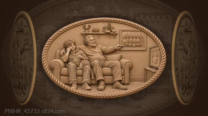 Family moments quiet contemplation cozy home 3d STL model