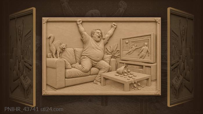 Joyful fan celebrating a goal 3d STL model