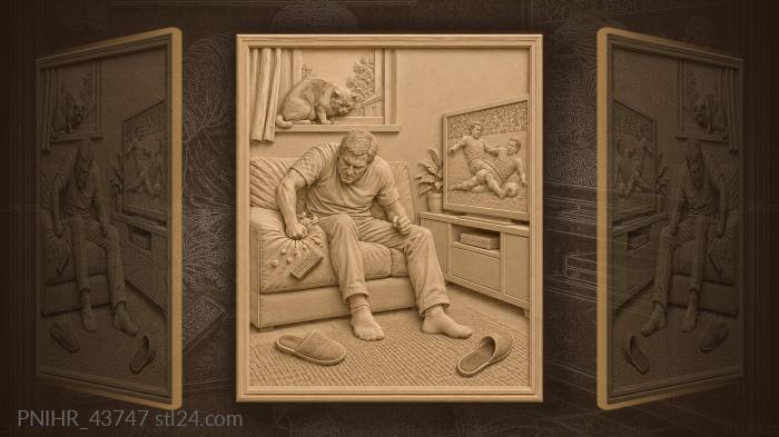 Angry man sofa cushion frustration 3d STL model