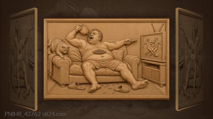 Lazy sunday sunflower seeds football 3d STL model
