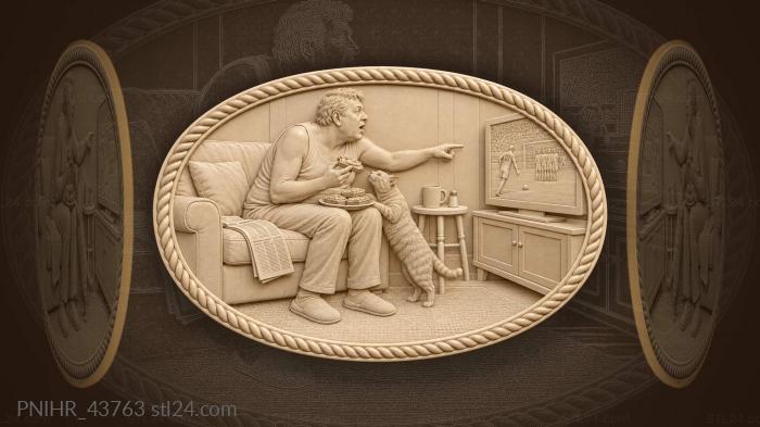Fan freezes with sandwich at free kick 3d STL model