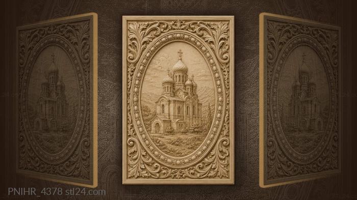 Domed building with distant landscape 3d STL model