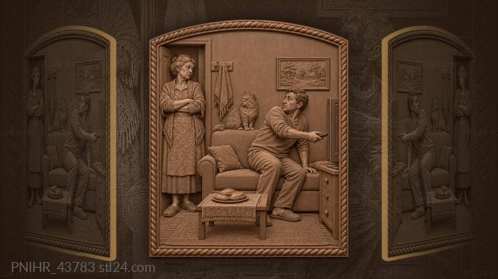 Family drama by the tv 3d STL model