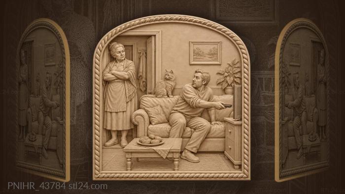Family drama by the television 3d STL model