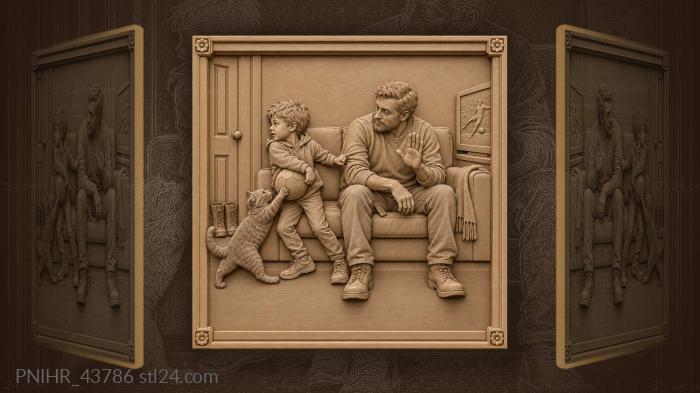 Family moment before the game 3d STL model