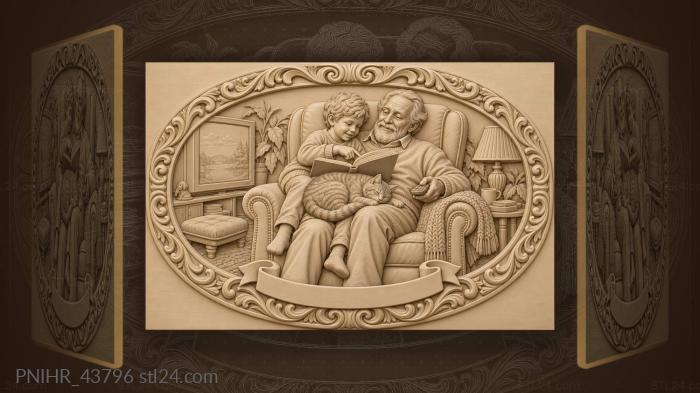 Grandfather makes grandson wait through commentary 3d STL model