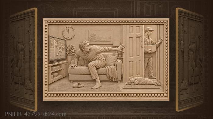 Delivery interrupted by playful feline friend 3d STL model