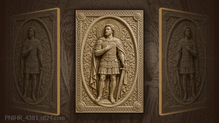 Knight with hand on chest haloed 3d STL model
