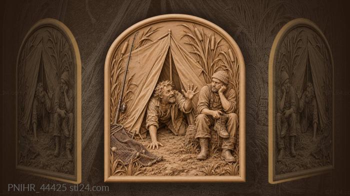 Dawn fishing story unfolding slowly 3d STL model