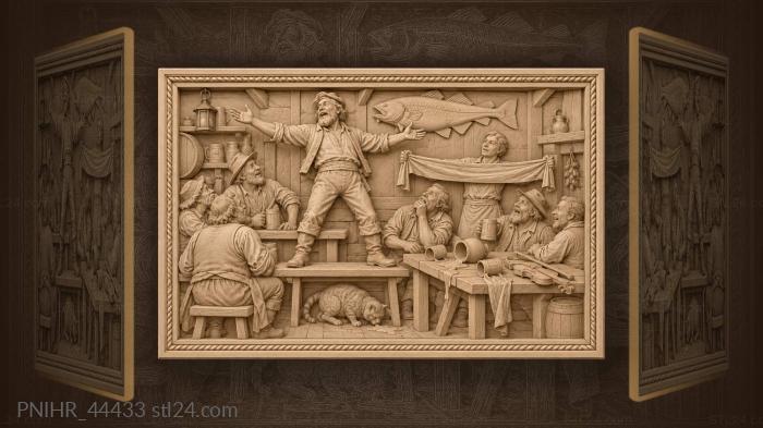Fisherman tale growing above the crowd 3d STL model
