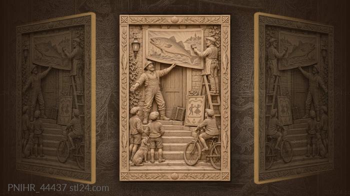 Village club fisherman dance announcement 3d STL model