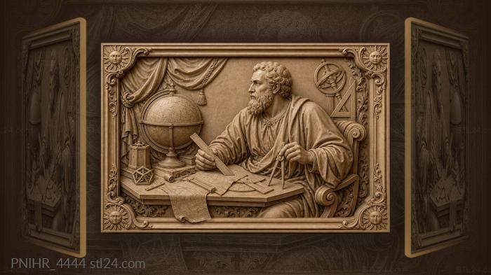 Ruler compass and celestial globe 3d STL model