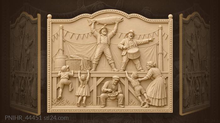 Fisherman sells a giant tale from stage 3d STL model