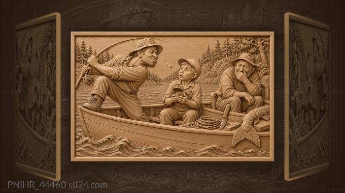 Fisherman spitting on the worm 3d STL model