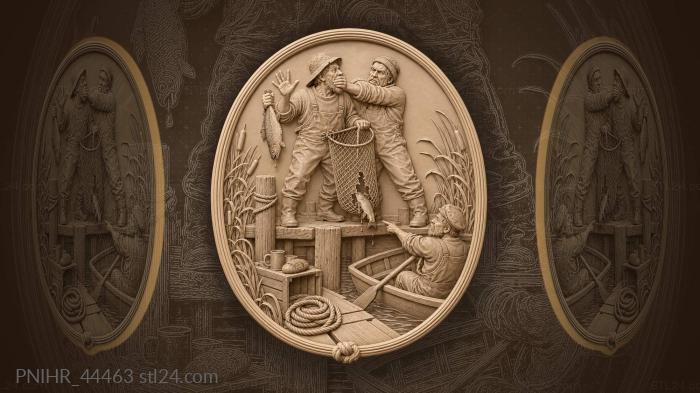 Lucky catch gone wrong fishermen 3d STL model