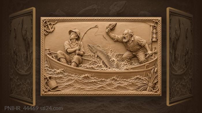 Cap swung at the whistling young fisherman 3d STL model