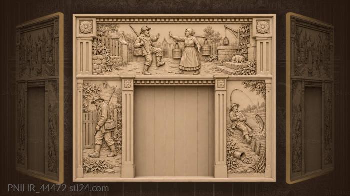 Woman with empty pails stops the fisherman 3d STL model