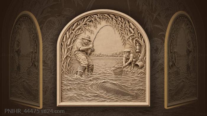 Fisherman hauls the shadow toward his sons net 3d STL model