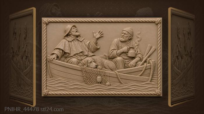 Fisherman’s tale old man and dog 3d STL model