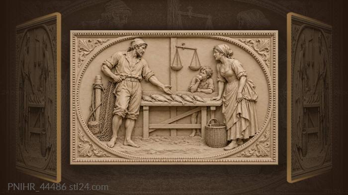 Shopper hears fisherman explain his catch 3d STL model