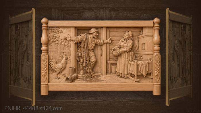 Empty pot at the cottage door 3d STL model