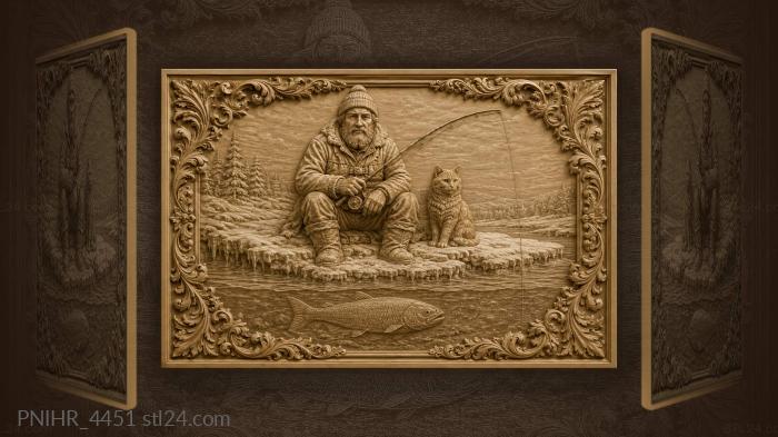 Ginger cat waits on the ice floe 3d STL model