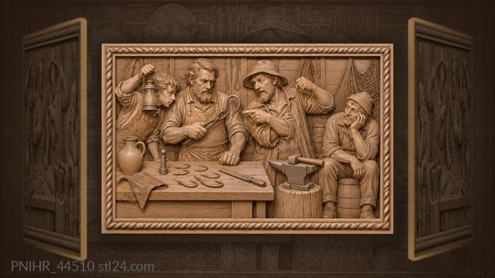 Smith mending fisherman’s bent hook 3d STL model