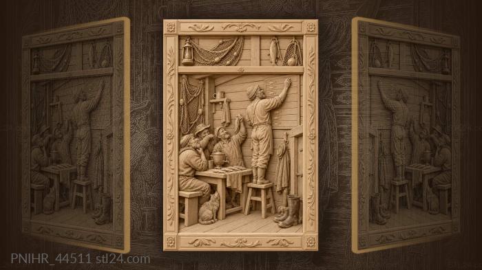 Fisherman’s catch tally in cozy hut 3d STL model