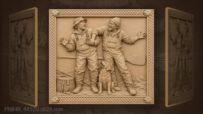Dog witnesses two anglers outboast each other 3d STL model