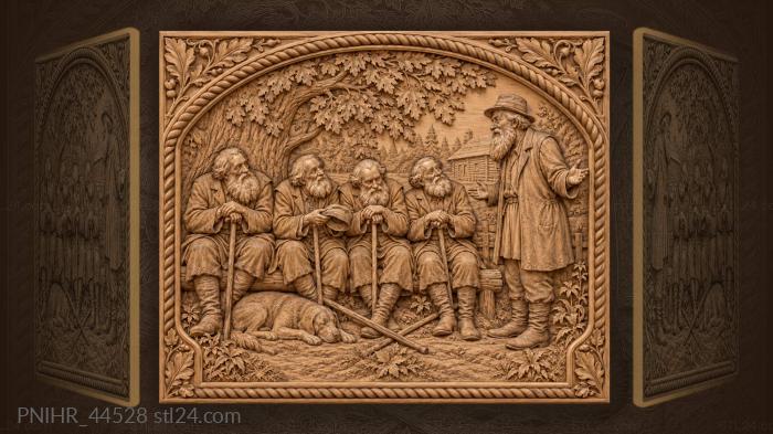 Sages doubt the man addressing their bench 3d STL model