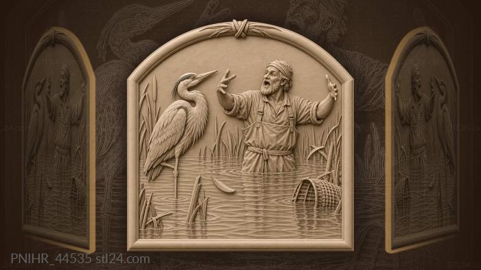 Heron fisherman boast large catch 3d STL model