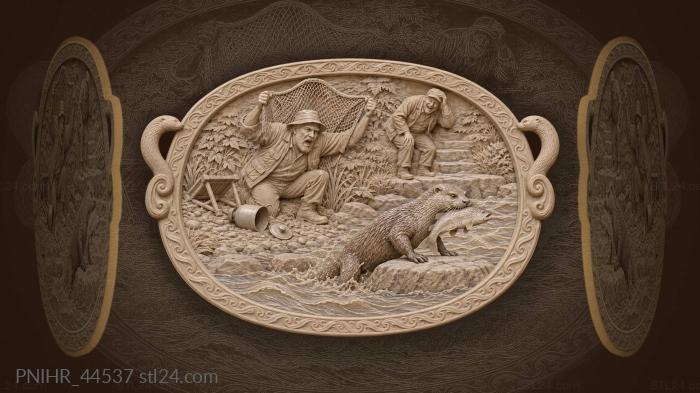 Otter steals fisherman’s catch 3d STL model