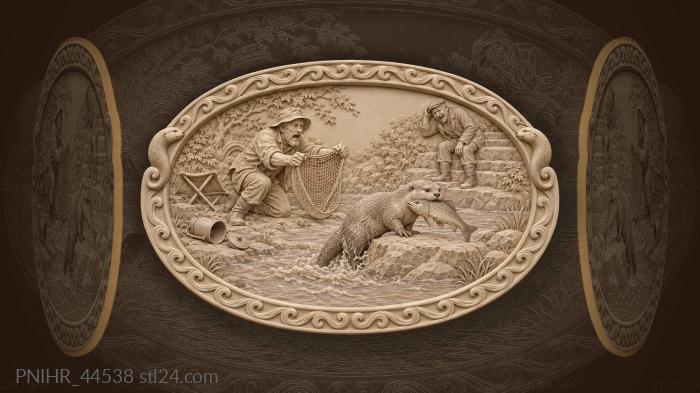 Otter steals fisherman’s prized catch 3d STL model