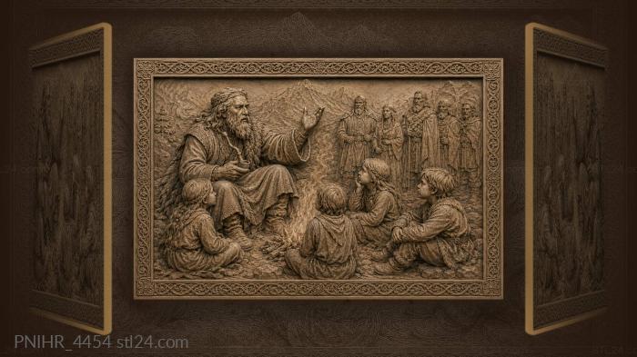 Fireside tales with listening children 3d STL model