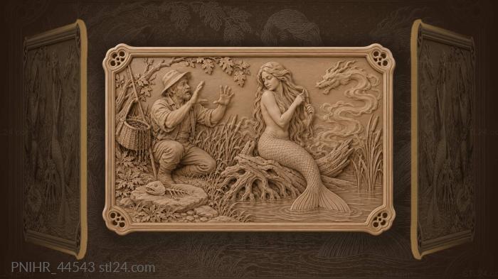 Mermaid combing hair fisherman’s tale 3d STL model