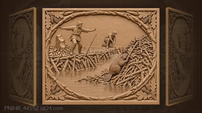 Beaver lodge fisherman lost fish tale 3d STL model