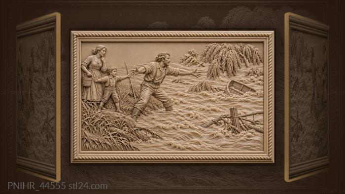 Spreading his arms over the spring flood 3d STL model
