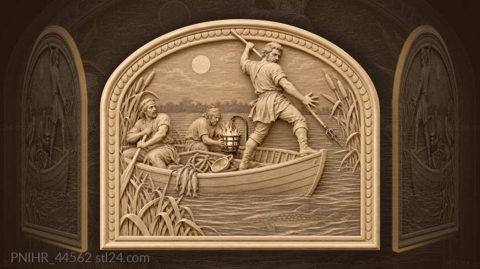 Night spear fishing adventure 3d STL model