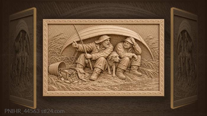 Storm anglers boat and dog 3d STL model