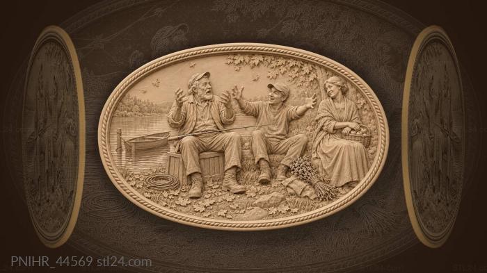 Young listener mocks the old anglers tale 3d STL model