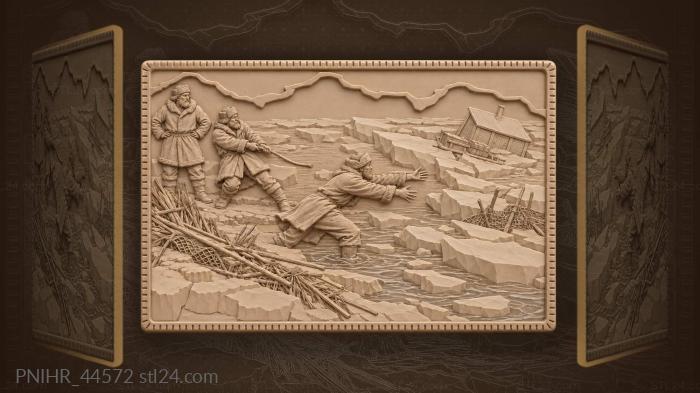Boastful angler loses hut and nets 3d STL model