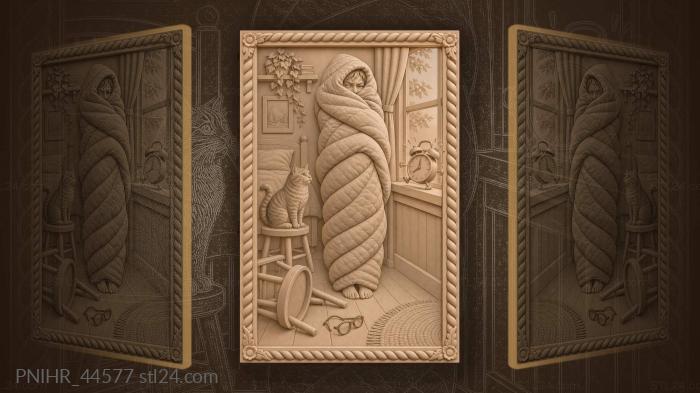 Sleeper hides from hopping alarm clock 3d STL model