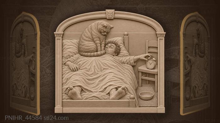 Cats weight sleepy morning troubles 3d STL model