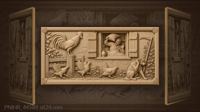 Rooster’s crow village awakening morning 3d STL model