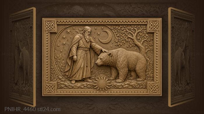 Hand resting on a great bear 3d STL model
