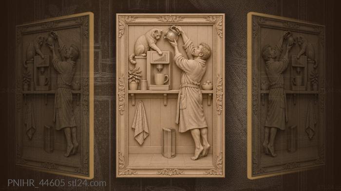 Man shakes out final coffee drops 3d STL model