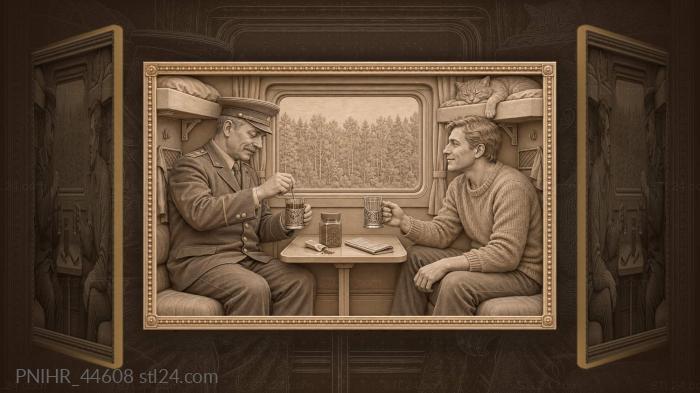 Attendant serves coffee beneath upper berth 3d STL model